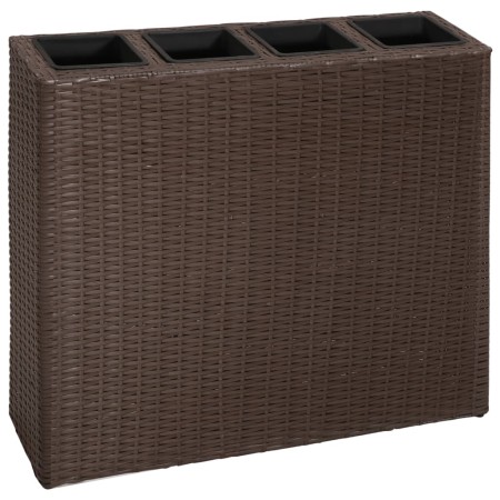 Tall planter with 4 brown synthetic rattan pots by vidaXL, Pots and planters - Ref: Foro24-41085, Price: 105,63 €, Discount: %