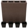 Tall planter with 4 brown synthetic rattan pots by vidaXL, Pots and planters - Ref: Foro24-41085, Price: 105,63 €, Discount: %