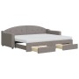 Sofá cama nido con cajones tela gris taupe 80x200 cm de vidaXL, Camas y somieres - Ref: Foro24-3197582, Precio: 482,99 €, Des...