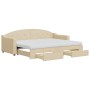 Sofá cama nido con cajones tela color crema 80x200 cm de vidaXL, Camas y somieres - Ref: Foro24-3197583, Precio: 476,69 €, De...