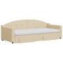 Trundle sofa bed with drawers cream fabric 80x200 cm by vidaXL, Beds and slatted bases - Ref: Foro24-3197583, Price: 464,99 €...