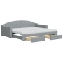 Trundle sofa bed with drawers light gray fabric 90x200 cm by vidaXL, Beds and slatted bases - Ref: Foro24-3197584, Price: 480...