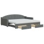 Sofá cama nido con cajones tela gris oscuro 90x200 cm de vidaXL, Camas y somieres - Ref: Foro24-3197585, Precio: 610,24 €, De...