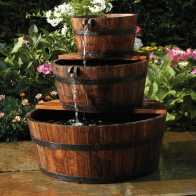 Ubbink Garden Waterfall Fountain Set of 3 Wooden Barrels by Ubbink, Fountains and waterfalls - Ref: Foro24-401356, Price: 199...