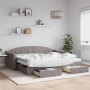 Trundle sofa bed with drawers taupe gray fabric 90x200 cm by vidaXL, Beds and slatted bases - Ref: Foro24-3197587, Price: 499...