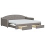 Trundle sofa bed with drawers taupe gray fabric 90x200 cm by vidaXL, Beds and slatted bases - Ref: Foro24-3197587, Price: 499...