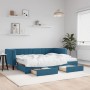 Trundle sofa bed with drawers blue velvet 80x200 cm by vidaXL, Beds and slatted bases - Ref: Foro24-3196755, Price: 486,30 €,...