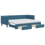 Trundle sofa bed with drawers blue velvet 80x200 cm by vidaXL, Beds and slatted bases - Ref: Foro24-3196755, Price: 486,30 €,...