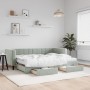 Trundle sofa bed with drawers light gray velvet 80x200 cm by vidaXL, Beds and slatted bases - Ref: Foro24-3196756, Price: 472...