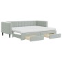 Trundle sofa bed with drawers light gray velvet 80x200 cm by vidaXL, Beds and slatted bases - Ref: Foro24-3196756, Price: 472...