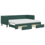 Sofá cama nido con cajones terciopelo verde oscuro 80x200 cm de vidaXL, Camas y somieres - Ref: Foro24-3196758, Precio: 497,9...