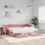 Sofá cama nido con cajones terciopelo rosa 80x200 cm de vidaXL, Camas y somieres - Ref: Foro24-3196759, Precio: 469,99 €, Des...