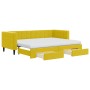 Trundle sofa bed with drawers yellow velvet 80x200 cm by vidaXL, Beds and slatted bases - Ref: Foro24-3196761, Price: 513,75 ...