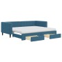 Sofá cama nido con cajones terciopelo azul 90x200 cm de vidaXL, Camas y somieres - Ref: Foro24-3196762, Precio: 618,79 €, Des...