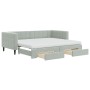 Trundle sofa bed with drawers light gray velvet 90x200 cm by vidaXL, Beds and slatted bases - Ref: Foro24-3196763, Price: 484...