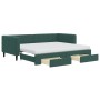 Trundle sofa bed with drawers dark green velvet 90x200 cm by vidaXL, Beds and slatted bases - Ref: Foro24-3196765, Price: 482...