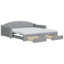 Sofá cama nido con cajones tela gris claro 100x200 cm de vidaXL, Camas y somieres - Ref: Foro24-3197589, Precio: 497,32 €, De...