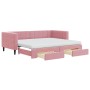 Sofá cama nido con cajones terciopelo rosa 90x200 cm de vidaXL, Camas y somieres - Ref: Foro24-3196766, Precio: 566,28 €, Des...