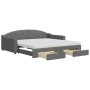 Sofá cama nido con cajones tela gris oscuro 100x200 cm de vidaXL, Camas y somieres - Ref: Foro24-3197590, Precio: 492,99 €, D...