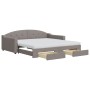 Sofá cama nido con cajones tela gris taupe 100x200 cm de vidaXL, Camas y somieres - Ref: Foro24-3197592, Precio: 504,67 €, De...