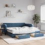 Trundle sofa bed with drawers blue velvet 100x200 cm by vidaXL, Beds and slatted bases - Ref: Foro24-3197141, Price: 496,48 €...