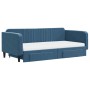 Trundle sofa bed with drawers blue velvet 100x200 cm by vidaXL, Beds and slatted bases - Ref: Foro24-3197141, Price: 496,48 €...