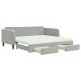 Trundle sofa bed with drawers light gray velvet 100x200 cm by vidaXL, Beds and slatted bases - Ref: Foro24-3197142, Price: 51...