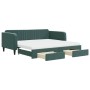 Trundle sofa bed with drawers dark green velvet 100x200 cm by vidaXL, Beds and slatted bases - Ref: Foro24-3197144, Price: 61...