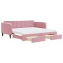 Sofá cama nido con cajones terciopelo rosa 100x200 cm de vidaXL, Camas y somieres - Ref: Foro24-3197145, Precio: 569,84 €, De...