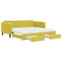 Trundle sofa bed with drawers yellow velvet 100x200 cm by vidaXL, Beds and slatted bases - Ref: Foro24-3197147, Price: 573,04...