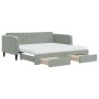 Trundle sofa bed with drawers light gray velvet 90x190 cm by vidaXL, Beds and slatted bases - Ref: Foro24-3197148, Price: 577...