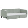 Trundle sofa bed with drawers light gray velvet 90x190 cm by vidaXL, Beds and slatted bases - Ref: Foro24-3197148, Price: 577...