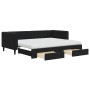 Sofá cama nido con cajones terciopelo negro 90x200 cm de vidaXL, Camas y somieres - Ref: Foro24-3196767, Precio: 498,92 €, De...