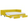 Trundle sofa bed with drawers yellow velvet 90x200 cm by vidaXL, Beds and slatted bases - Ref: Foro24-3196768, Price: 539,60 ...