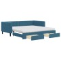 Sofá cama nido con cajones terciopelo azul 100x200 cm de vidaXL, Camas y somieres - Ref: Foro24-3196769, Precio: 488,21 €, De...