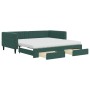 Sofá cama nido con cajones terciopelo verde oscuro 100x200 cm de vidaXL, Camas y somieres - Ref: Foro24-3196772, Precio: 497,...