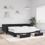 Sofá cama nido con cajones terciopelo negro 100x200 cm de vidaXL, Camas y somieres - Ref: Foro24-3196774, Precio: 492,05 €, D...