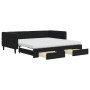 Sofá cama nido con cajones terciopelo negro 100x200 cm de vidaXL, Camas y somieres - Ref: Foro24-3196774, Precio: 491,72 €, D...