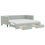 Trundle sofa bed with drawers light gray velvet 90x190 cm by vidaXL, Beds and slatted bases - Ref: Foro24-3196776, Price: 567...