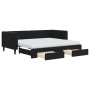 Sofá cama nido con cajones terciopelo negro 90x190 cm de vidaXL, Camas y somieres - Ref: Foro24-3196778, Precio: 502,66 €, De...