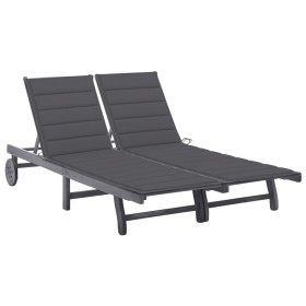 Garden lounger for 2 people and solid acacia wood cushions by vidaXL, Loungers - Ref: Foro24-3061389, Price: 366,71 €, Discou...