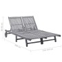 Garden lounger for 2 people and solid acacia wood cushions by vidaXL, Loungers - Ref: Foro24-3061389, Price: 366,71 €, Discou...