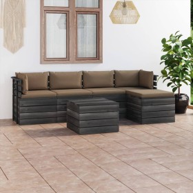 Garden pallet furniture 6 pieces cushions solid pine wood by vidaXL, Garden sets - Ref: Foro24-3061871, Price: 499,99 €, Disc...