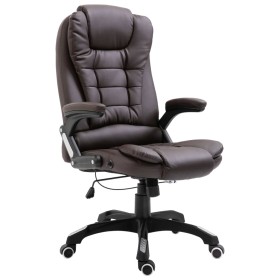 Silla de oficina de cuero sintético marrón de vidaXL, Sillas de oficina - Ref: Foro24-20232, Precio: 224,47 €, Descuento: %