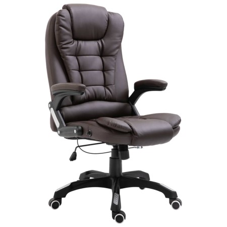 Silla de oficina de cuero sintético marrón de vidaXL, Sillas de oficina - Ref: Foro24-20232, Precio: 222,37 €, Descuento: %