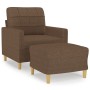 Sillón con taburete tela marrón 60 cm de vidaXL, Sofás - Ref: Foro24-3200996, Precio: 216,95 €, Descuento: %