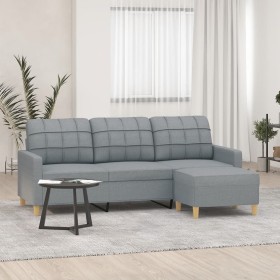 3-Sitzer-Sofa mit hellgrauem Stoffhocker 180 cm von vidaXL, Sofas - Ref: Foro24-3201001, Preis: 362,26 €, Rabatt: %