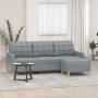 Sofá de 3 plazas con taburete de tela gris claro 180 cm de vidaXL, Sofás - Ref: Foro24-3201001, Precio: 362,26 €, Descuento: %