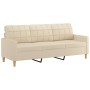 3-seater sofa with cream fabric stool 180 cm by vidaXL, Sofas - Ref: Foro24-3201003, Price: 357,33 €, Discount: %