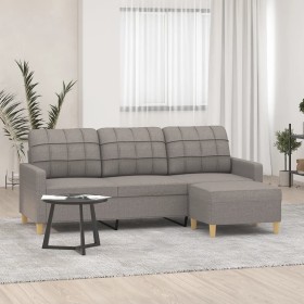 3-seater sofa with stool in taupe gray fabric 180 cm by vidaXL, Sofas - Ref: Foro24-3201008, Price: 390,30 €, Discount: %